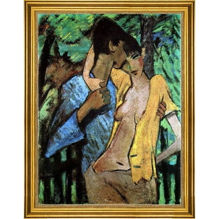 Otto Mueller Liebespaar - 18" x 24" Framed Premium Canvas Print