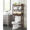 thumbnail image 5 of 3-Tier Over The Toilet Storage Bamboo Over Toilet Shelf Bathroom Storage Organizer with Adjustable Shelf, Brown, 5 of 9