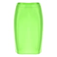thumbnail image 5 of YONGHS Women Slim High Waist Short Pencil Bodycon Mini Skirt Summer Solid Seamless Skirts Fluorescent Green M, 5 of 7