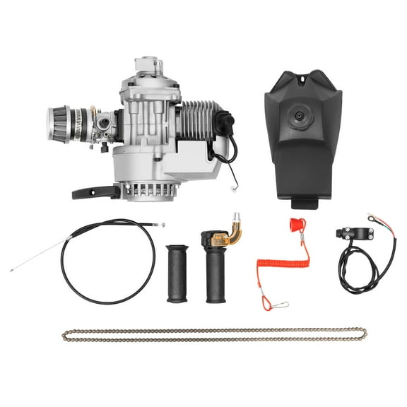 2 Stroke Pull Start Engine Motor Kit For Mini Pocket Dirt Bike Scooter ATV 49cc Used for 49cc 2-Stroke Pocket Bike, Mini Dirt Bike, Beach Bike, ATV.