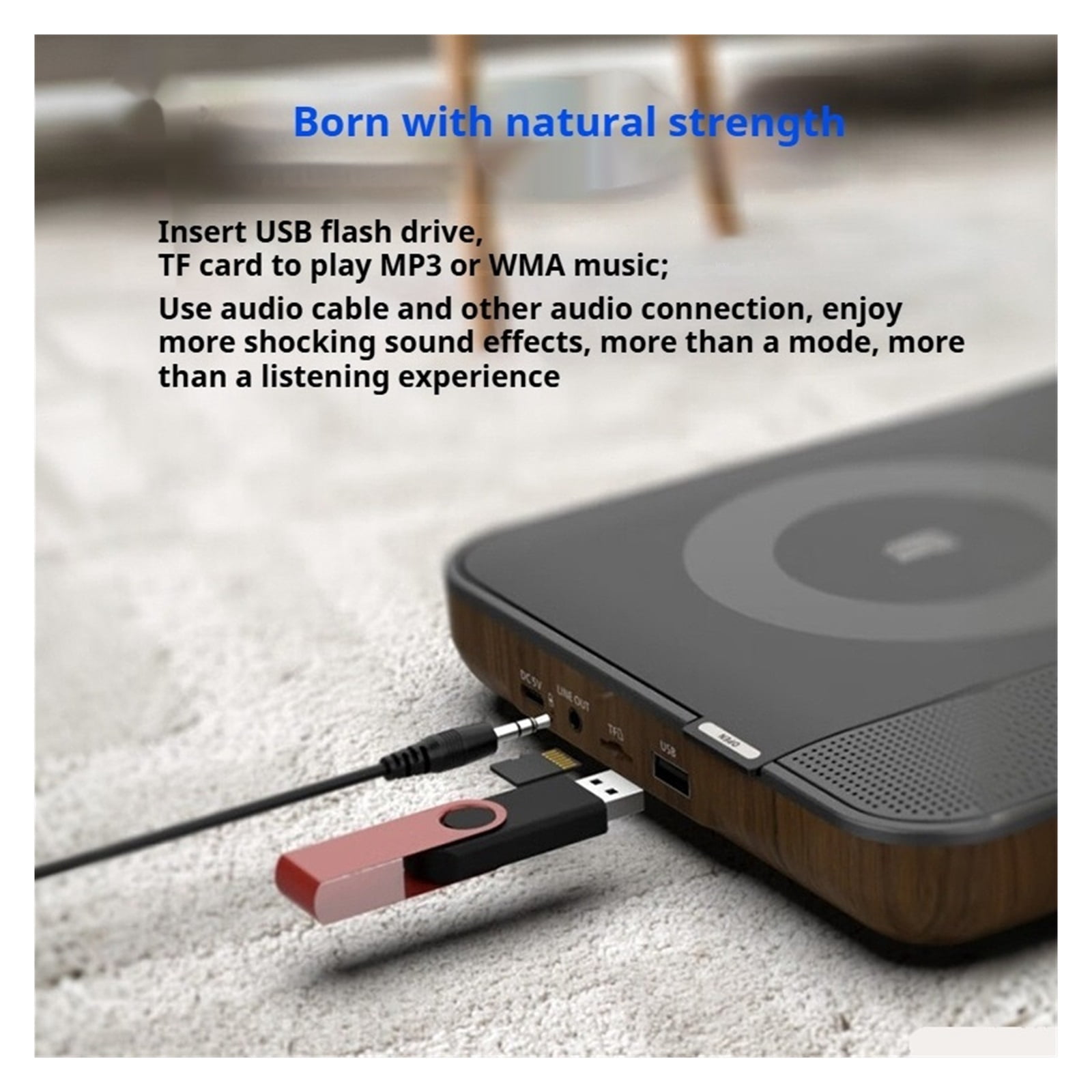 Retro Desktop CD Player - HiFi Stereo Audio with Bluetooth USB/TF MP3 Loudspeaker Box for Home