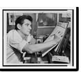 thumbnail image 2 of Historic Framed Print, [Leonard Bernstein, half-length portrait, facing right, seated at piano, making annotations to musical score].World Telegram & Sun photo by Al. Ravenna., 17-7/8" x 21-7/8", 2 of 9