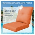 thumbnail image 3 of Patio Cushions for Outdoor Furniture - High Back and Deep Seating Outdoor Cushion for Patio Chairs Sofa Couch Loveseat Water Resistant(Orange/1 Set/Button), 3 of 6