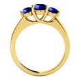 thumbnail image 4 of Mauli Jewels Rings for Women 1.85 Carat Three Stone Round Shaped Tanzanite Ring 4-prong 10K Yellow Gold, 4 of 7