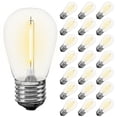 thumbnail image 1 of Novelty Lights Outdoor String Light Replacement Bulbs, 25 Pack S14 LED Edison Shatterproof Plastic, E26 Base, 30,000-Hour Lifespan, 2200K Warm White, 1 of 6