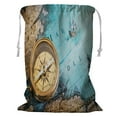 thumbnail image 1 of EREHome Old compass on vintage map Adventure stories Storage Basket Laundry Bag with Drawstring 18x24 Inch, 1 of 2