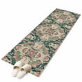 thumbnail image 2 of Runner Rug 2 x 6 Ft, Pink Green Boho Washable Non-Slip Floor Mat for Kitchen Hallway/Entryway, Abstract Medieval Vintage Ethnic Floral Long Kitchen Runner Area Rugs for Living Room, Low-Profile, 2 of 7