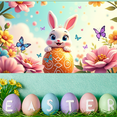 thumbnail image 6 of LUUFILx Easter Bunny Flower Banner Backdrop Spring Party Decor Egg Decorations Birthday Happy Photography Props Background Banners Baby Shower, 6 of 8