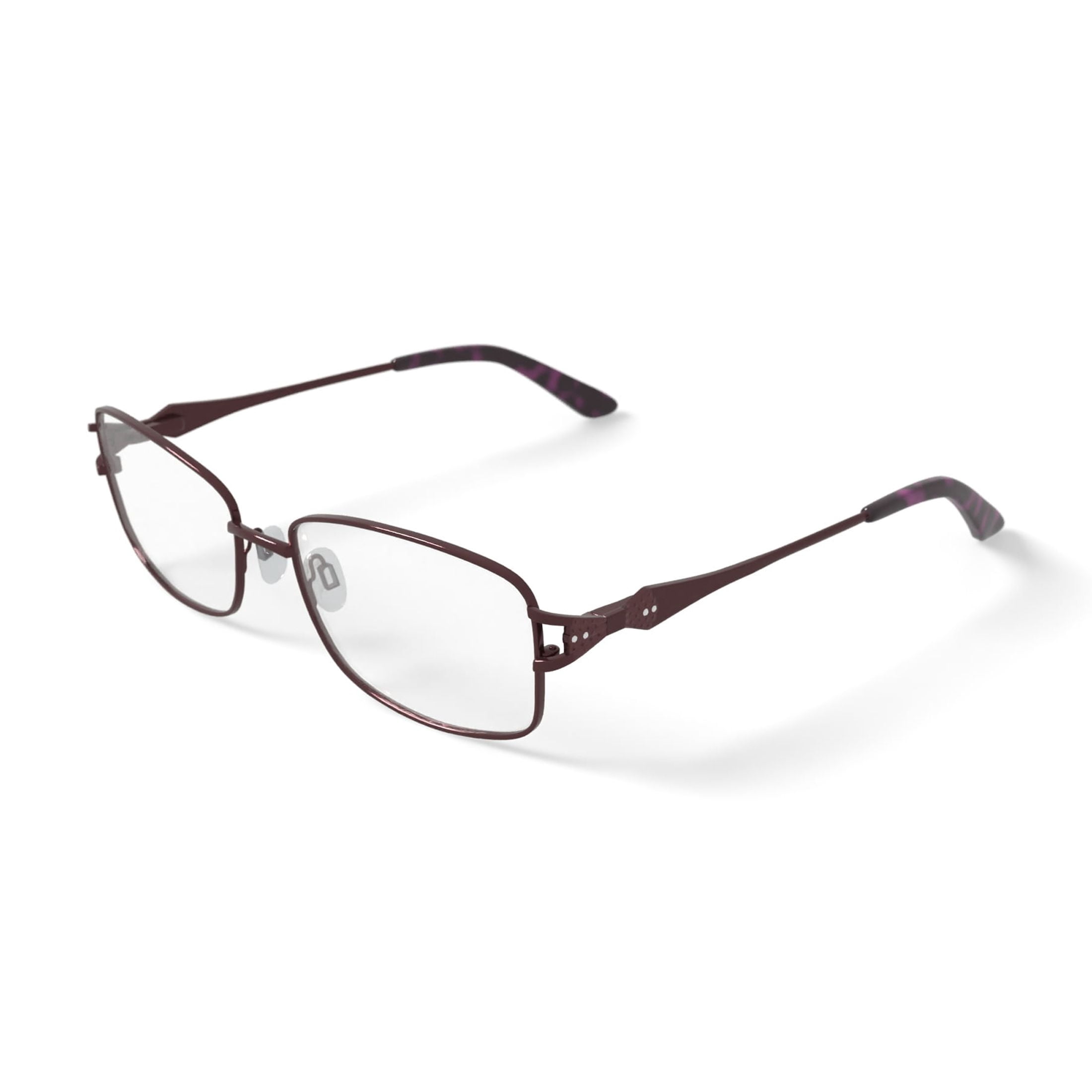 Sophia Loren Women's BR78 Rectangular Prescription Eyeglasses with Case, Purple