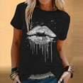 thumbnail image 1 of Birdeem T-Shirt Mode Femme Imprimé Col Rond Manches Courtes Blouse Ample, 1 of 12