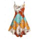 thumbnail image 4 of Vestido Talla Extra Estampado Volantes y Bufanda Rosegal Vestidos casuales de talla grande, 4 of 5