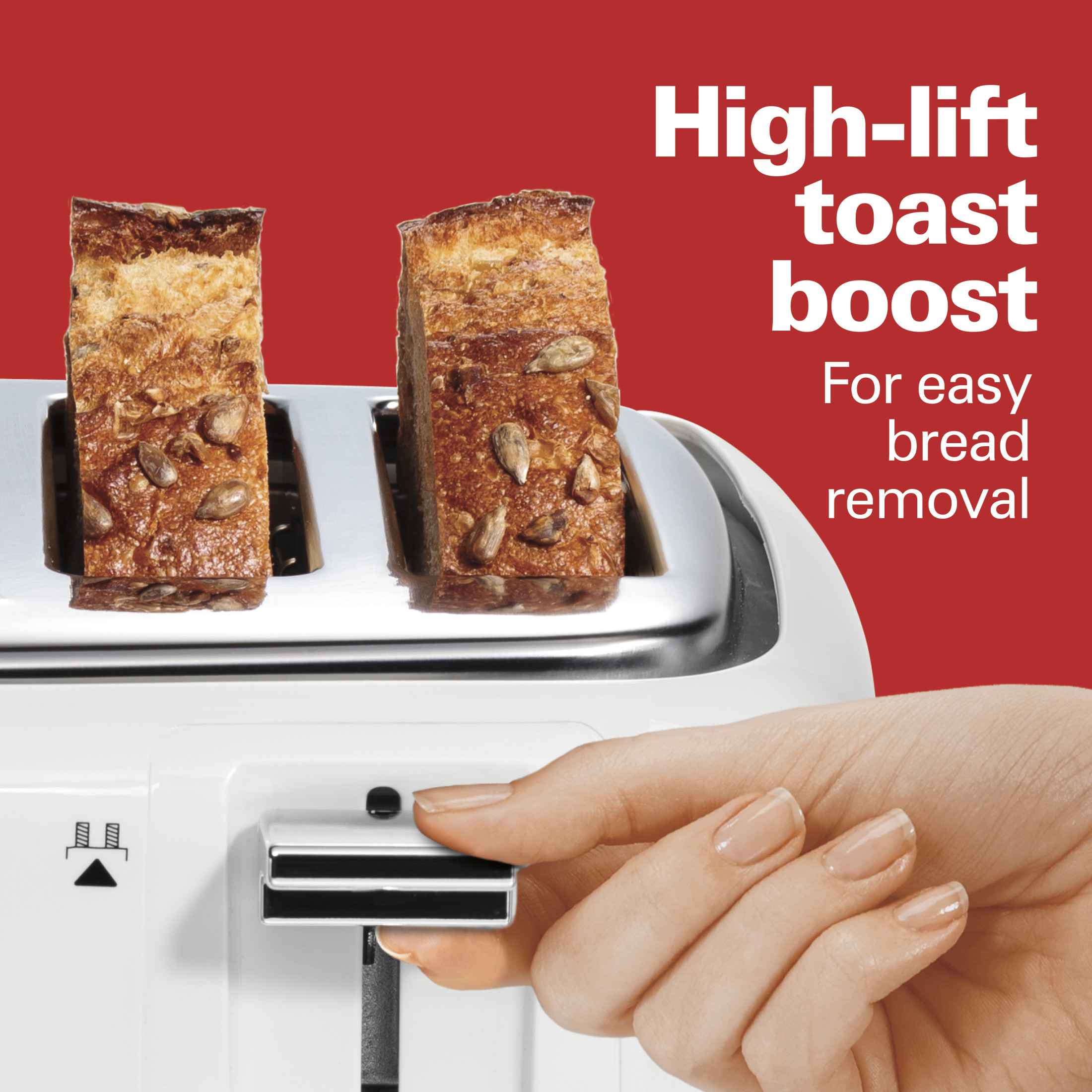 Hamilton Beach 4-Slice Toaster with Extra-Wide Slots, Toast Boost, and Removable Crumb Tray, White