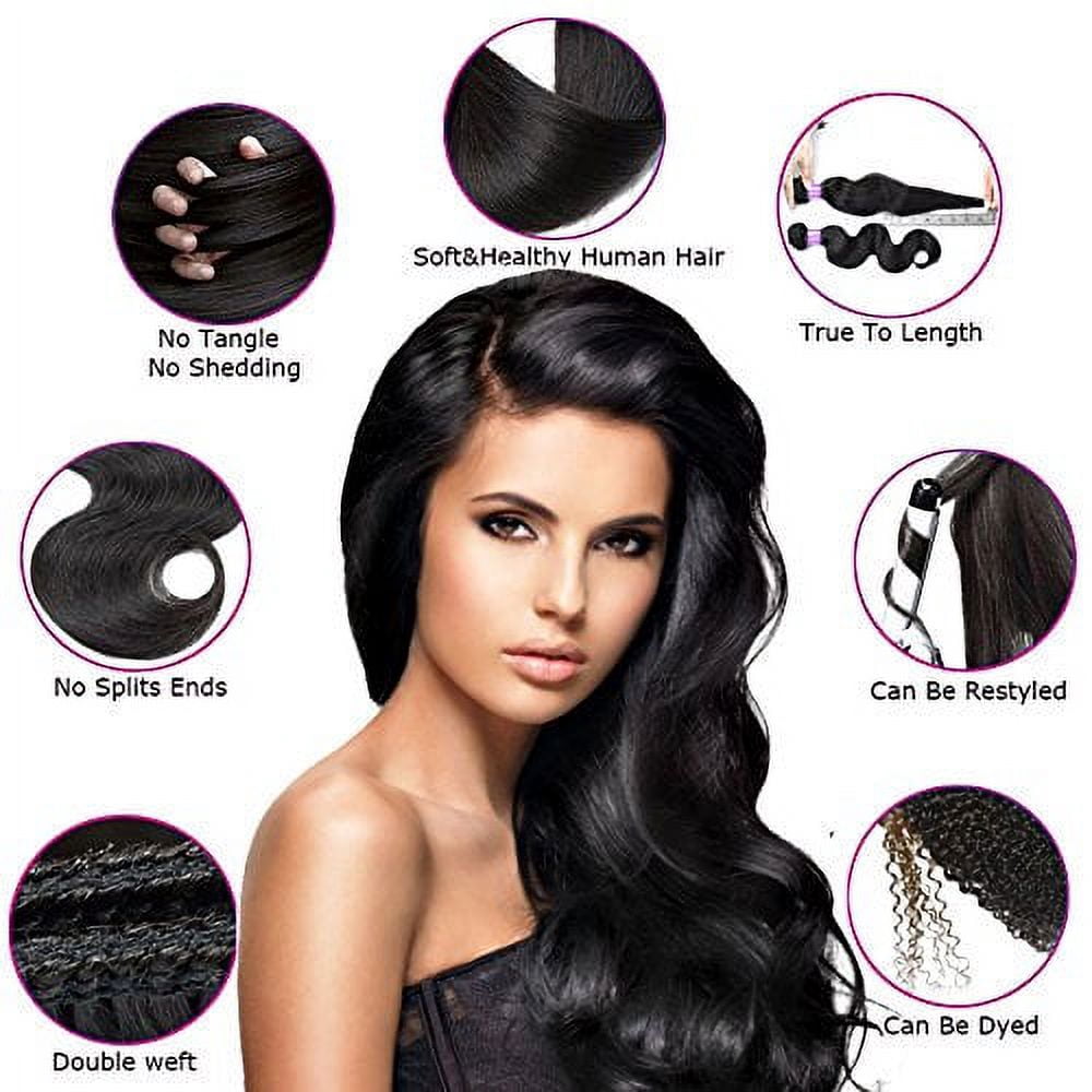 Ustar Brazilian Virgin 3 Bundles Deep Wave 100% Human Hair 10"12"14"