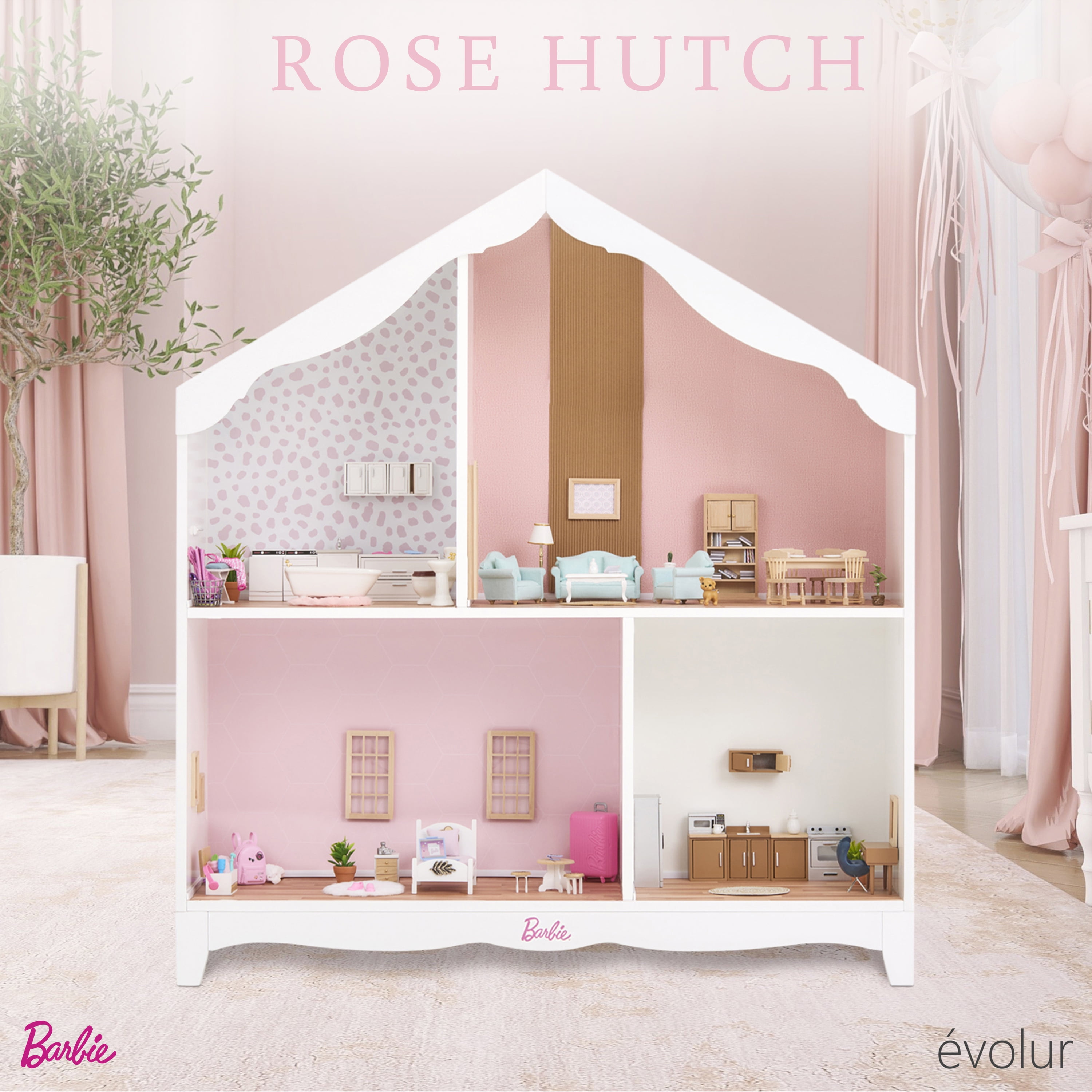 Barbie by Evolur Rose Hutch in White
