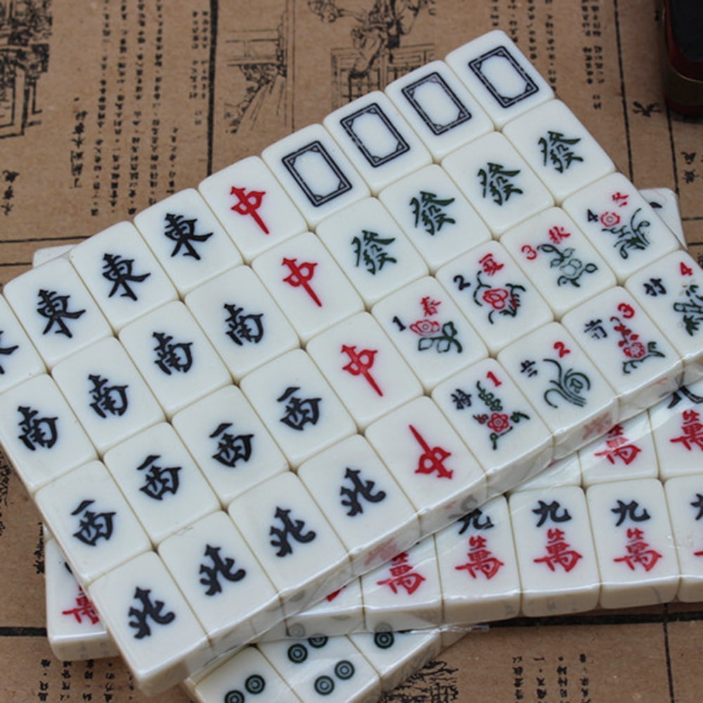 Mahjong - Brasil, Jogo Nese Mahjong, Mahjong Set Play, Conjunto portátil  Majiang com 144 telhas numeradas