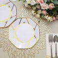 thumbnail image 6 of Balsa Circle 10 Octagon 8" White Disposable Salad Plastic Plates Gold Geometric Design Event Wedding Party Tableware, 6 of 8