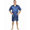 thumbnail image 5 of Up2date Fashion Men Satin Silk Pajamas Sets Short Sleeve Sleepwear Button-Down PJs Sets Two-Pieces Loungewear with Pockets, 5 of 7