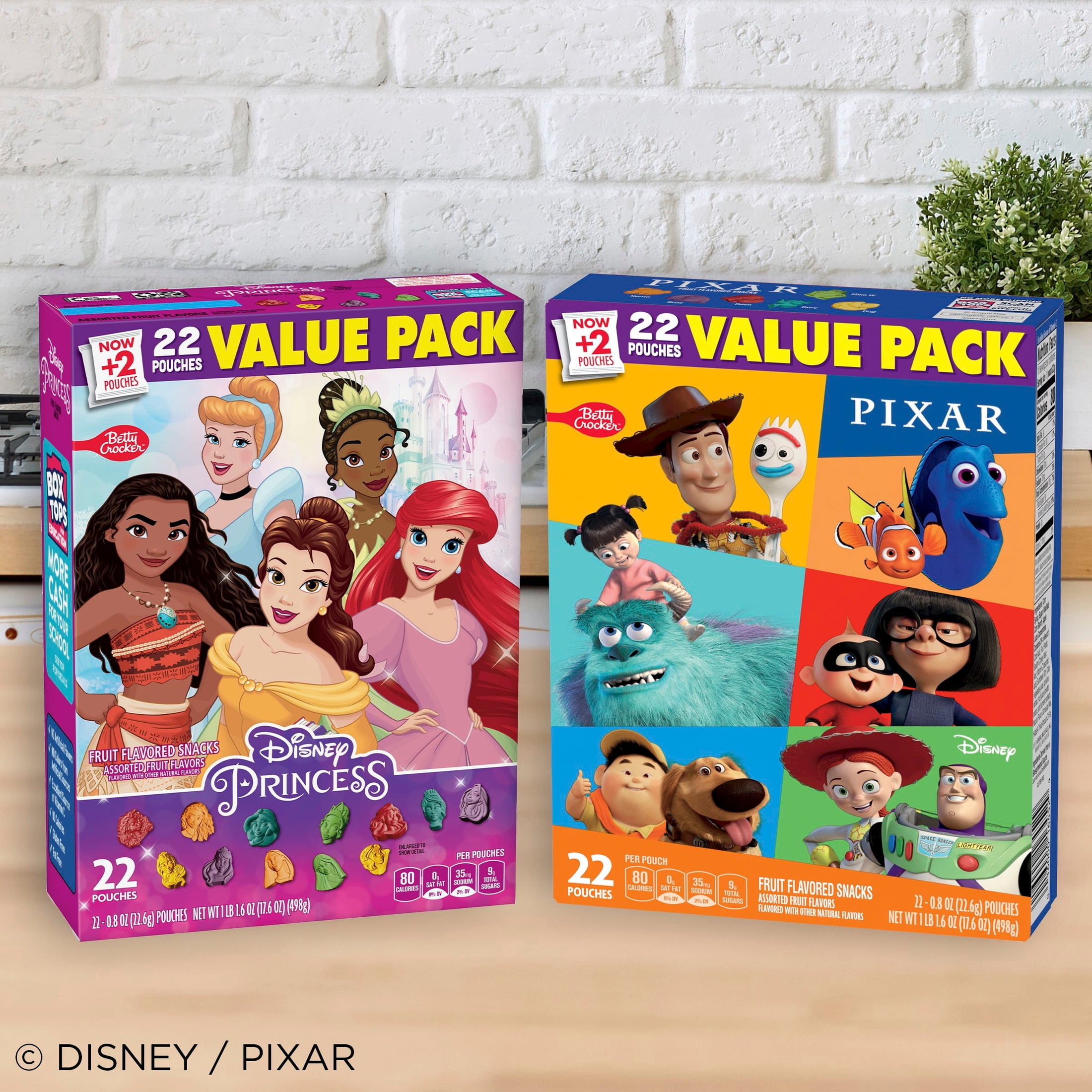 Disney Pixar Fruit Flavored Snacks, Gluten Free, Kids Snacks, Value Pack, 22 Ct, 17.6 oz