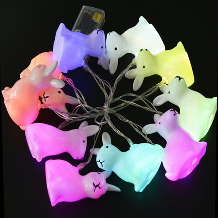 Bunny Womens Light Easter Bunny LED Night Light,Bangcool Easter Rabbit String Lights Bunny Shaped 10 LED Battery Powered Decorative Lights with Clear Cord ()
