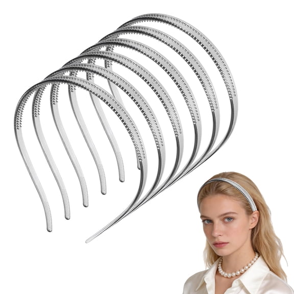 Uxcell 6Pcs Plastic Headbands No Pressure Non Slip Thin Hairband with Teeth for Women Daily Use Clear Gray