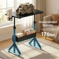 thumbnail image 5 of Kyspho Mobile Standing Desk with Wheels & Storage, Adjustable Height Rolling Laptop Cart with Cup Holder, Fits Treadmills, Black, 31.5" x 15.75", 5 of 10