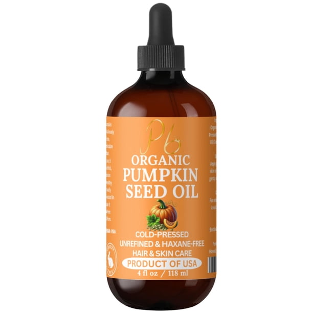 Aceite de semilla de calabaza orgánico - Aceite de semilla de calabaza sin refinar puro prensado en frío para cabello y piel - Aceite hidratante para el cabello y la cara Aceite orgánico para el cab