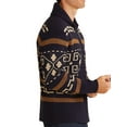 thumbnail image 3 of Innerwin Cardigan Zippé pour Hommes, Col à Revers, Ajusté, Bleu Marine 2TG, 3 of 6