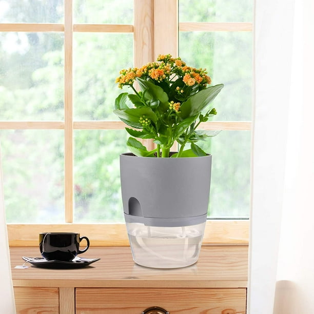 Self Watering Planter Pots for Indoor Plants, 6 Inch African Violet