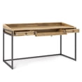 thumbnail image 5 of Ralston 60 inch Wide Solid Acacia Wood Modern Industrial Desk in Distressed Golden Wheat, 5 of 12