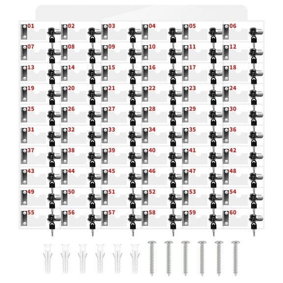 Tanfengu 60 Slots Cell Phone Locker, Acrylic Transparent Cell Phone Lockers with Number, Wall-Mounted Lockers for Schools, Offices, Swimming Pools- Lock and Key