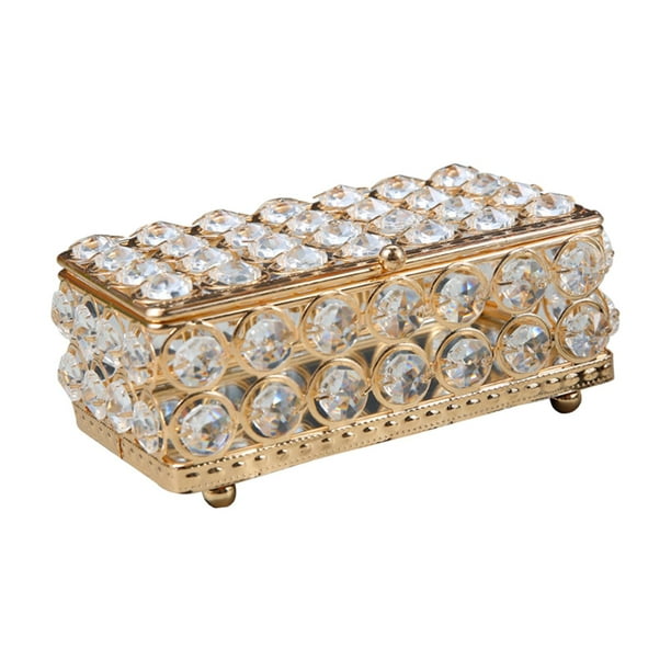 Caja para joyas, aretes, anillos, caja decorativa, elegante caja de regalo de recuerdo, baratija oro