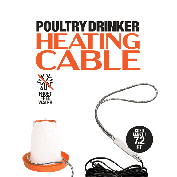 Hatching Time Poultry Drinker Heater Cable 16 Inch 12W 12V Stainless Steel Water Anti-Freeze Heating Cable for Chickens