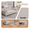thumbnail image 6 of HIUU 83"End of Bed Bench King Size Beige, Bench for Bedroom End of Bed Sofa Sleeper,Chenille Chaise Lounge with Armrests, Upholstered Bench for Living Room, 6 of 8
