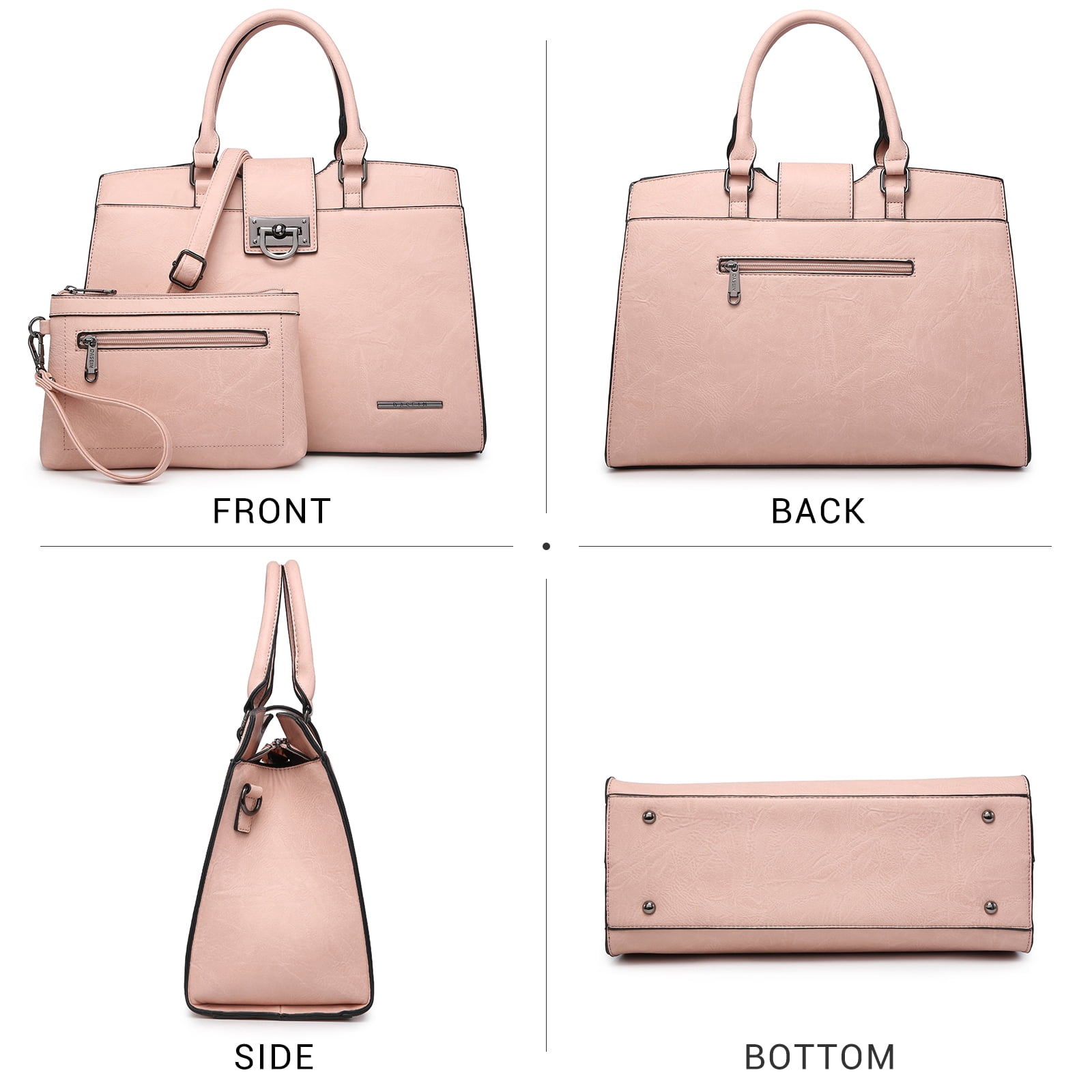 Dasein Handbags for Women Purses Monogram Satchel Purse Large Tote Ladies Handbag Shoulder Bags Top Handle Work Bag 2pcs Set