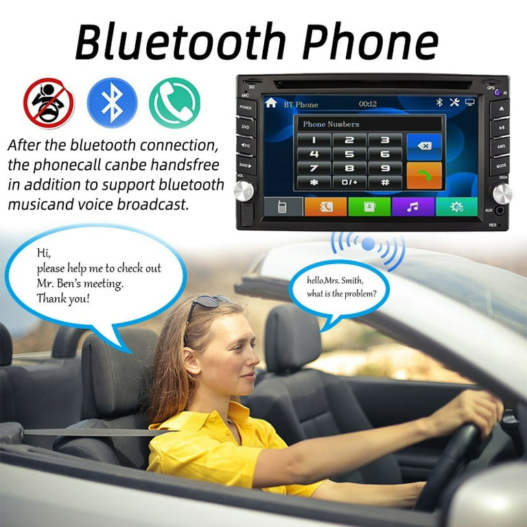 MP5 Player 2 Din Radio Cassette Player 6.5 Remote Control Car Radio DVD/CD  Bluetooth Touch Screen USB/SD/AUX Stereo Autoradio 