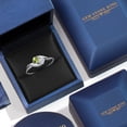 thumbnail image 5 of Gem Stone King 10K White Gold Round Green Peridot and White Lab Grown Diamond Ring for Women (0.38 Cttw, Round 3.5MM, Gemstone August Birthstone, Size 6), 5 of 6