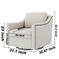 thumbnail image 2 of JAMPOOCA Cotton Linen Armchair, White, 2 of 6