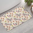 thumbnail image 2 of Beige Cow Flower Pattern Bathroom Rugs Mat,Non Slip Microfiber Bathroom Rug,Rubber Backing,Soft Bathroom Mats for Bathroom Floor,Tub and Shower,17x30in(43x75cm), 2 of 5
