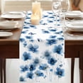 thumbnail image 3 of Table Runners 72 Inches Long Dress Scarves, Navy Blue Floral Farmhouse Kitchen Table Runner, Coffee Tablerunners, Spring Flowers Butterflies Watercolor 16x72 Inch, 3 of 9