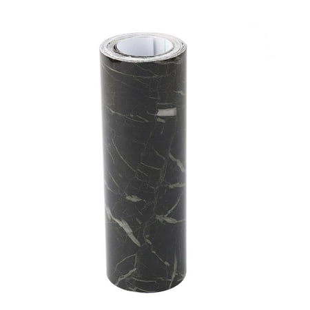 - Self-adhesive Skirting Wall Waist Line Border Sticker Black Marble 16.4 Ft
