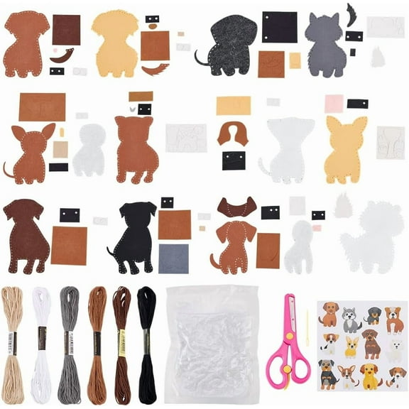 Sewing Felt Craft Kit Puppy Felt DIY Crafting and Sewing Set Dog Shape Stuffed Animal Making Set