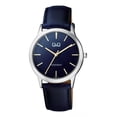 thumbnail image 3 of Reloj unisex Q&q By Japan Qb36j302y con correa de color azul y bisel plateado, fondo azul, 3 of 5