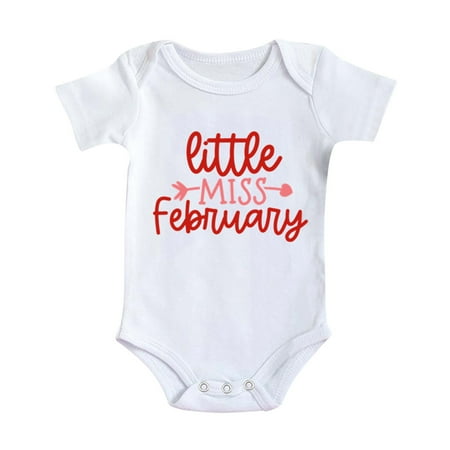 

Chenyuanyuan Baby Clothes for Girls Boys Girls Short Sleeve Valentine s Day Letter Print Romper Bodysuit for Children Clothes Size 0-3 Months