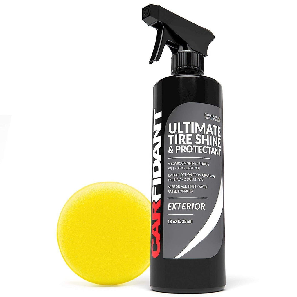 Carfidant Car Tire Shine Spray Kit - Tire Dressing & Rubber Protectant -  Dark, Wet Look with No Grease and No Sling! Tire Black Tire Shine with