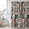 thumbnail image 4 of Grey Cartoon Bathroom Shower Curtains with 12 Hooks Polyester Waterproof Shower Curtain for Stalls and Bathtubs Dogs Cute Farmhouse Decorative Bathroom Privacy Curtain 54x78 Inches, 4 of 9