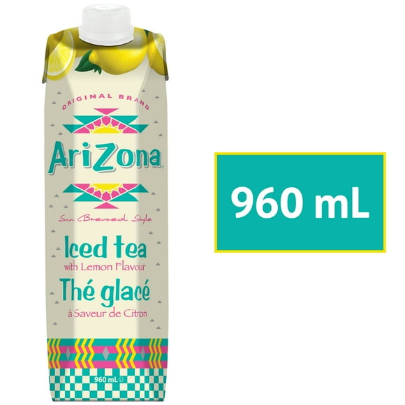 Arizona 100% Natural Iced Tea with Lemon, 960 ML