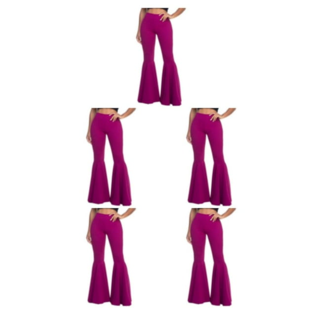 Baohd Pantalon Femme Extensible Grand Application Plusieurs Tailles Disponibles Taille Haute Violet P 5ensemble