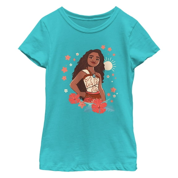 Girl's Moana 2 Floral Portrait Graphic T-Shirt