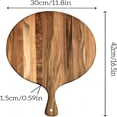thumbnail image 2 of BPPEG Acacia Wood Round Cutting Board with Handle -16"X 12"Large Charcuterie Board,Wooden Chopping Board for Kitchen,Pizza,Meat&Cheese Serving Tray,Decorative Butcher Block, 2 of 7