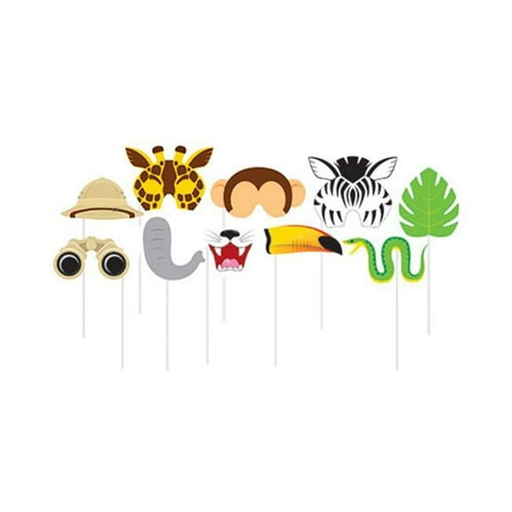 Jungle Animal Photo Booth Props, 10 pk